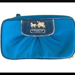 COACH Satin Teal Wristlet/Clutch